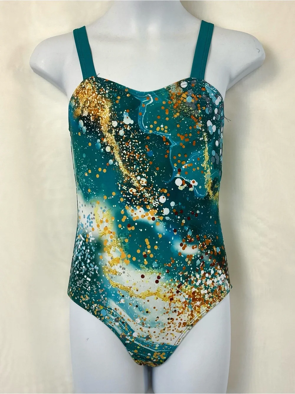 New Girls One Piece Swimsuit and Matching Sarong Wrap Set / Size 9-10 Youth